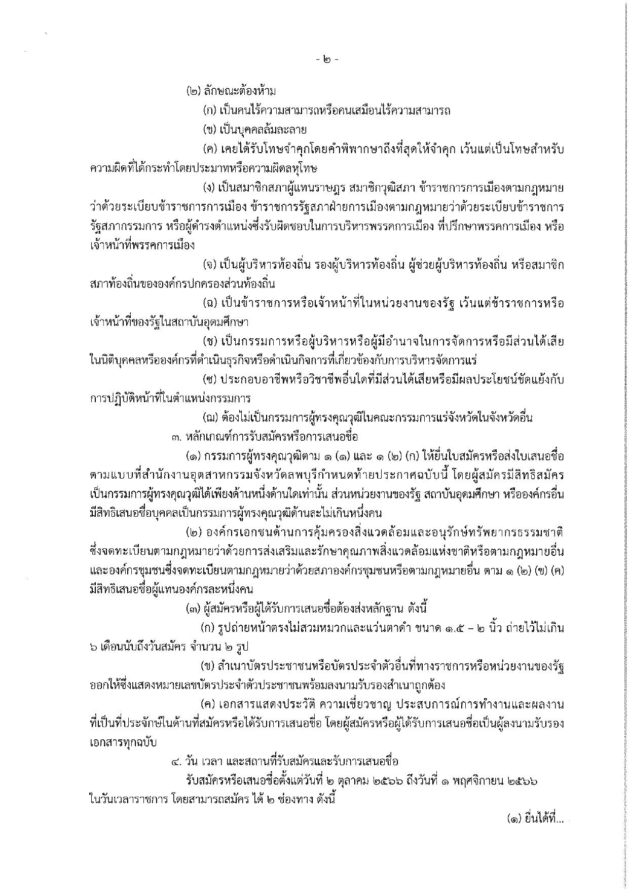 ประกาศสำนักงานอุตสาหกรรมจังหวัดลพบุรี เรื่องขยายเวลารับสมัครและการเสนอชื่อบุคคลผู้สมควรได้รับการเสนอชื่อเป็นกรรมการผู้ทรงคุณวุฒิในคณะกรรมการแร่จังหวัดลพบุรี