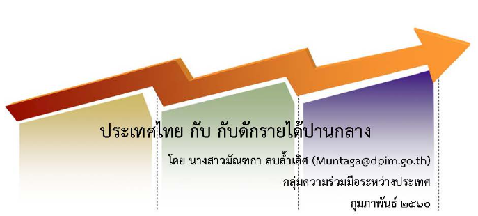 ประเทศไทย กับ กับดักรายได้ปานกลาง